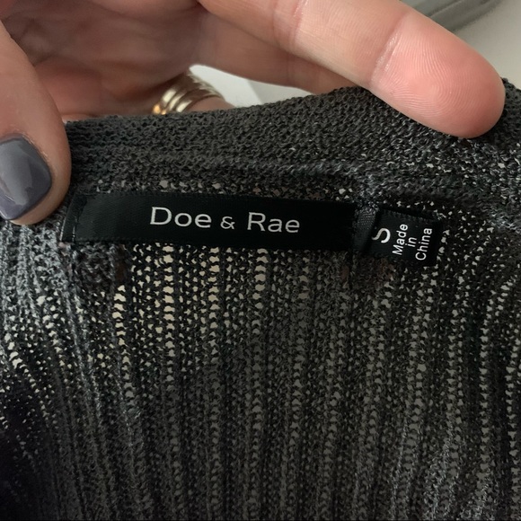 Doe & Rae | Gray & Beige Open Faced Cardigan | Sz S - Picture 13 of 15